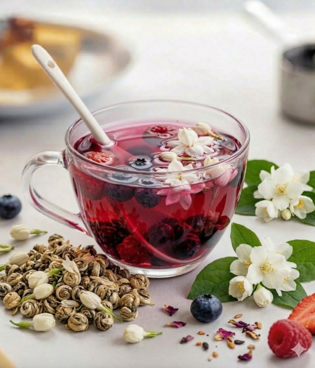 Premium Triple Berry Tea - 100% Natural Antioxidant-Rich Herbal Infusion (4-6 oz)